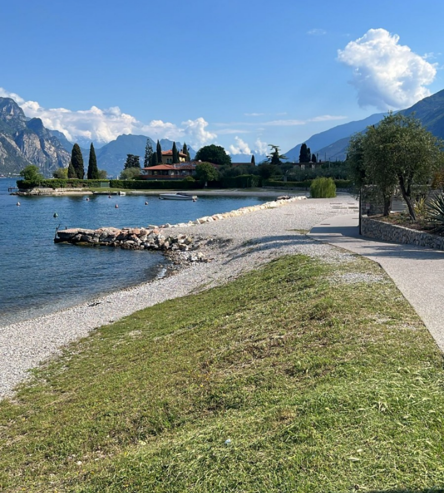 Manutenzione prato riva lago